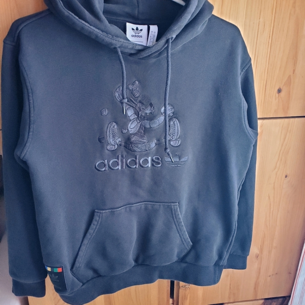 Adidas X Disney Men's Black Pluto Embroidered Hoodie Size Small